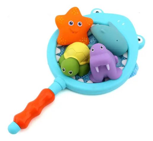Juguete De Baño Bebés Y Niños - Red Tiburón Y Animales Mar-1
