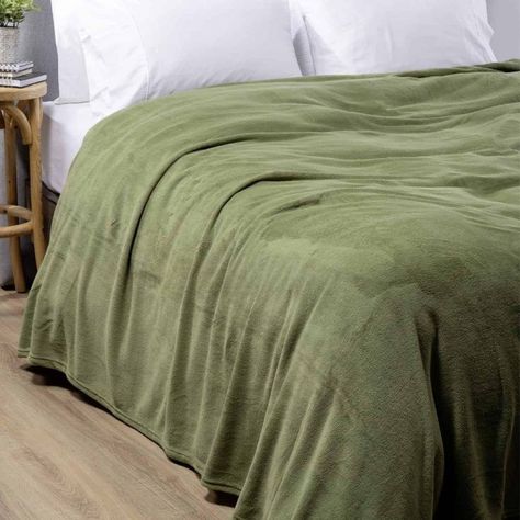 FRAZADA FLANNEL SINGLE VERDE 1 y 1,5 PLAZAS-0
