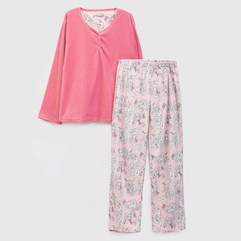 PIJAMA POLAR FLORES FUCSIA-0