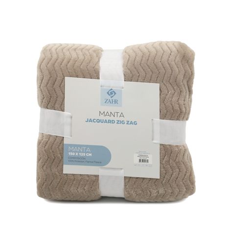 MANTA JAQUARD ZIGZAG BEIGE 125 X 150 CM-0