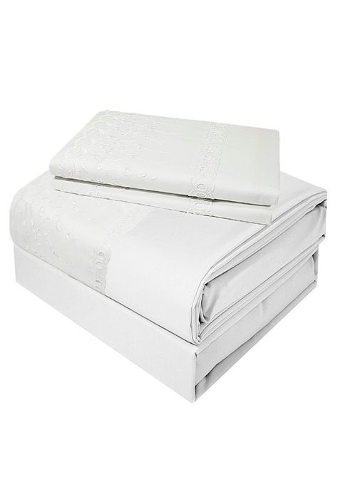 Juego de sabanas 200 hilos king broderie blanco-0