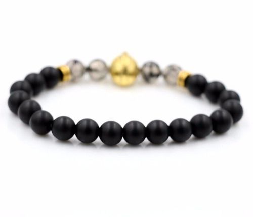 Pulsera De Hombre Mujer Gladiador Dorada Cristal-2