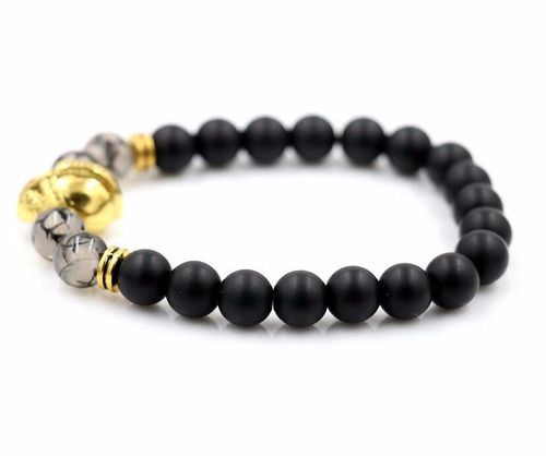 Pulsera De Hombre Mujer Gladiador Dorada Cristal-3