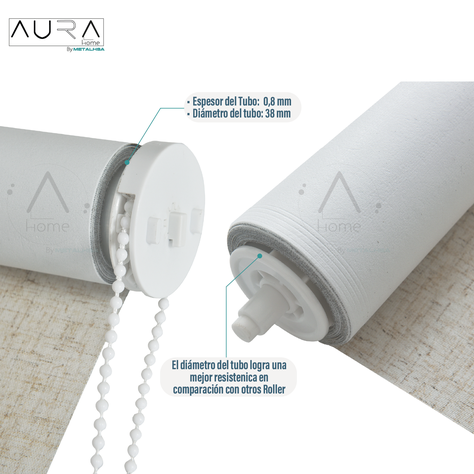Cortina Roller Blackout Aura Textura Lino 150X250 Cm-2