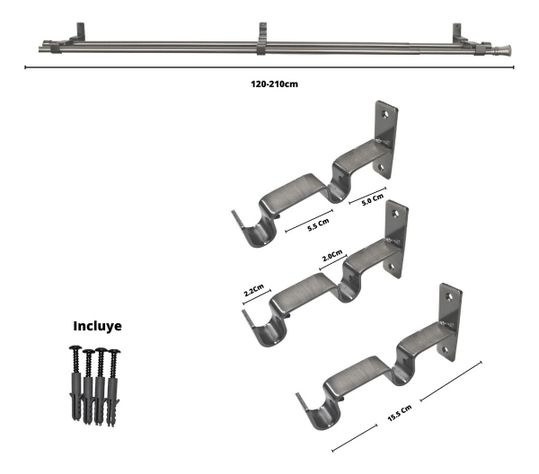 Set Extensible De 170-320 Cm Color Satín Y Terminal Cónico-1