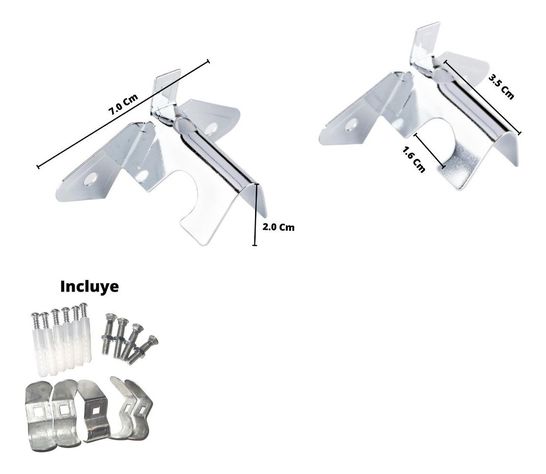 Pack 2 Unidades Soporte Cromado Techo 12 Mm-2