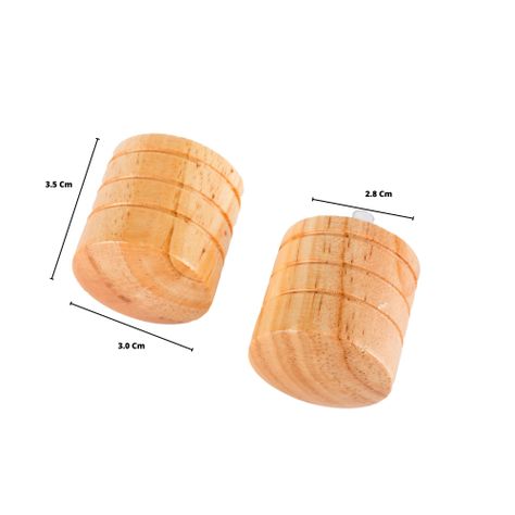 Pack 2 Unidades Terminal Tope De Madera Natural 28 Mm-1