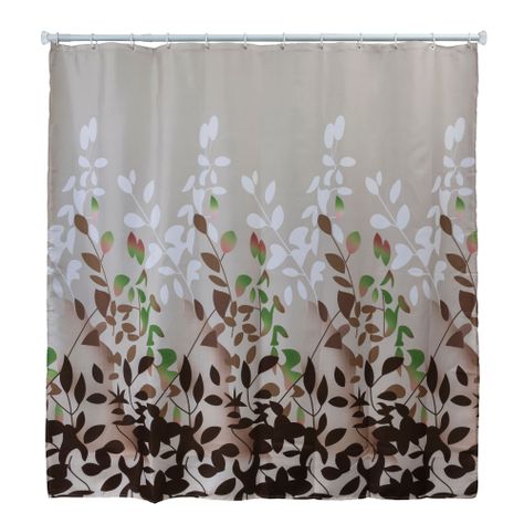 Cortina De Baño 180 x 180 Cm Peva Diseño Hojas-0