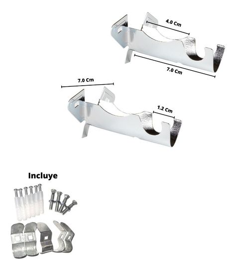 Pack 2 Unidades Soporte Cromado Simple 12 Mm-2