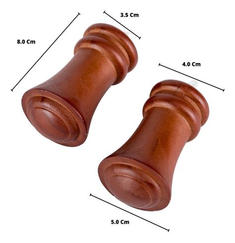 Pack 2 Unidades Terminal Queen De Madera Chocolate 35 Mm-1