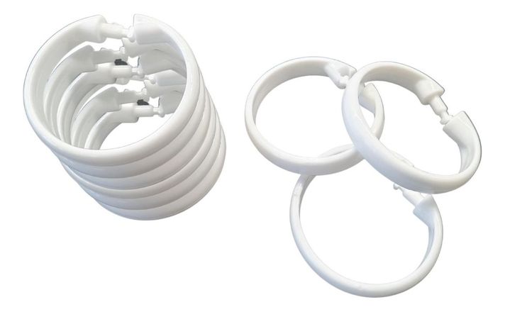 Pack De 12 Ganchos Blancas Para Cortina De Ducha-0