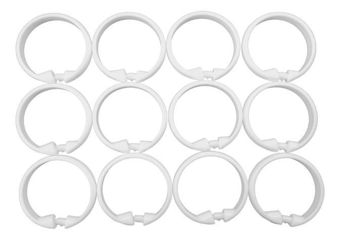 Pack De 12 Ganchos Blancas Para Cortina De Ducha-1
