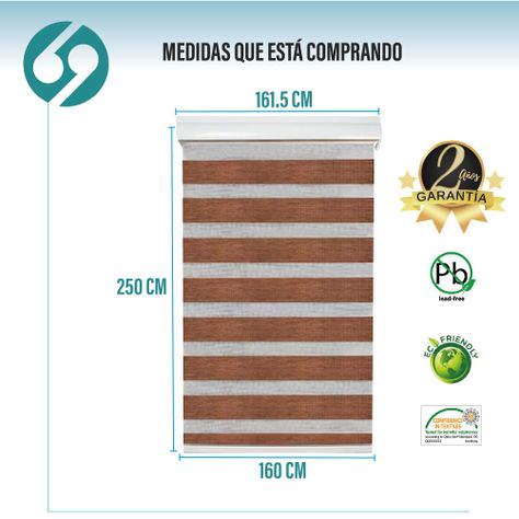 Roller Duo Zebra Día Y Noche Tabaco 160 X 250 Cm Premium-1