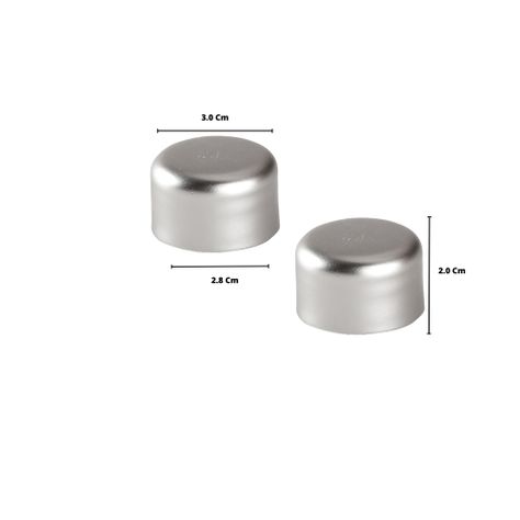 Pack 2 Unidades Terminal Tope De Metal Satín 28 Mm-2