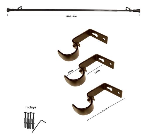 Set Simple Extensible 120-210 Cm Color Café Terminal Cónico-2