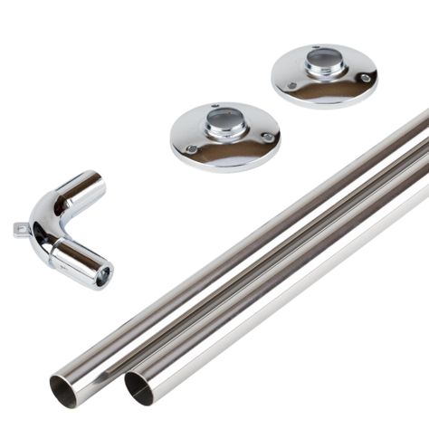 Set Angular Inoxidable 19 Mm Para Ducha 75 X 75 Cm-0