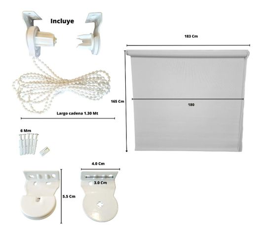 Cortina Roller Sunscreen Blanco 180 X 165 Cm-5