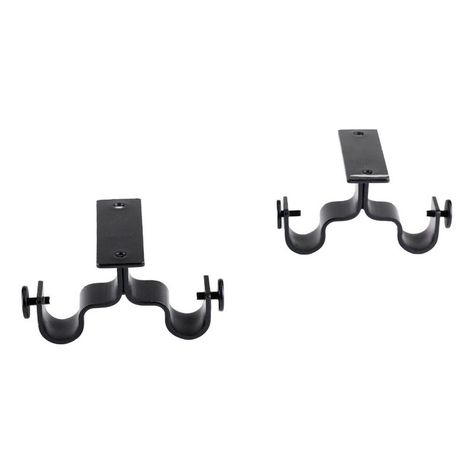 Pack 2 Unidades Soporte Doble Techo De Metal Negro 19/19 Mm-0