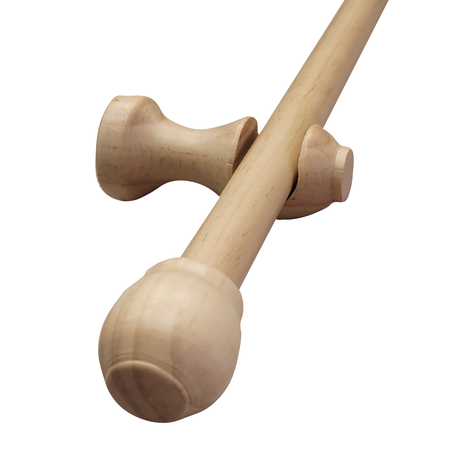 Set Simple de Madera Natural 19 MM X 2,00 Mt Terminal Bola-0