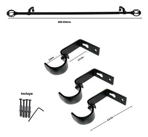 Set Simple Extensible 200-250 Cm Color Negro Terminal Nido-4