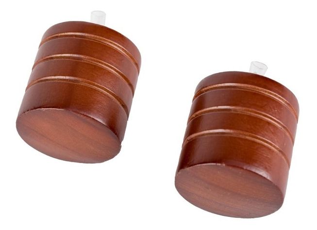 Pack 2 Unidades Terminal Tope De Madera Chocolate 35 Mm-0