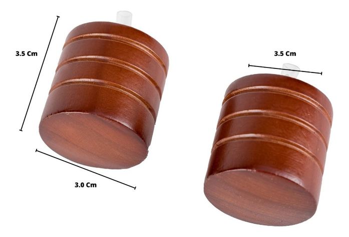 Pack 2 Unidades Terminal Tope De Madera Chocolate 35 Mm-1