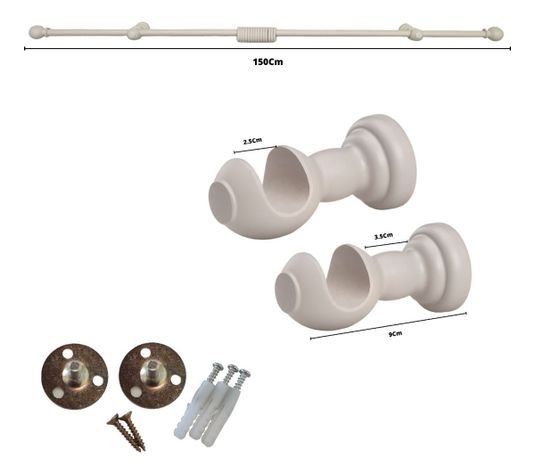 Set Simple De Madera Marfil 1.50 Mt Terminal Bola-5
