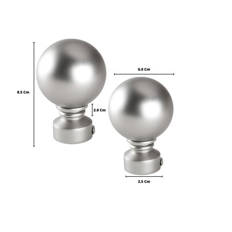 Pack 2 Unidades Terminal Bola Acero Satín 19 Mm-2
