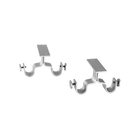 Pack 2 Unidades Soporte Doble Techo De Metal Satín 19/28 Mm-1