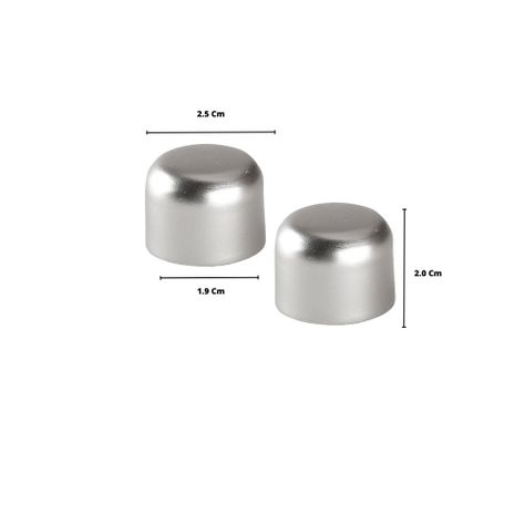 Pack 2 Unidades Terminal Tope De Metal Satín 19 Mm-2
