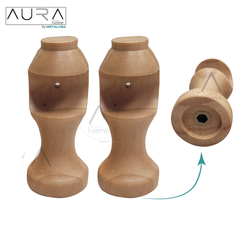 Set Simple de Madera Natural 19 MM X 1.50 Mt Terminal Bola-4