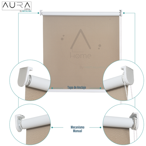 Cortina Roller Blackout Aura Capuccino 150X250 Cm-6