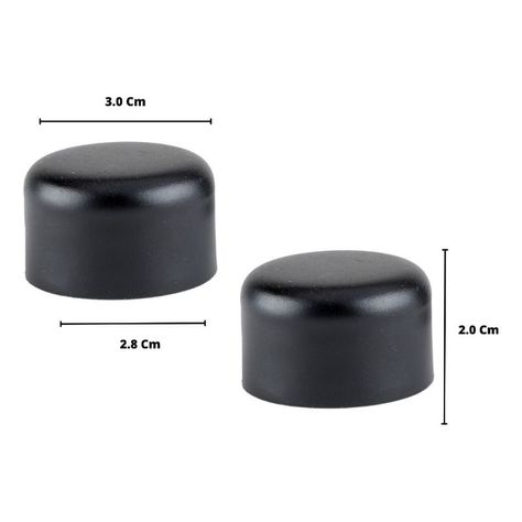 Pack 2 Unidades Terminal Tope De Metal Negro 28 Mm-1