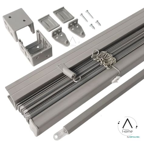 Persiana Veneciana Pvc 25MM 200X165 Cm Manual Gris Ceniza-6