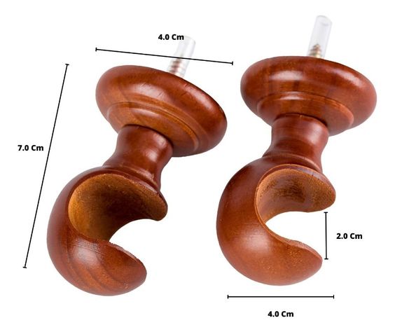 Pack 2 Unidades Soporte Techo De Madera Chocolate 19 Mm-1