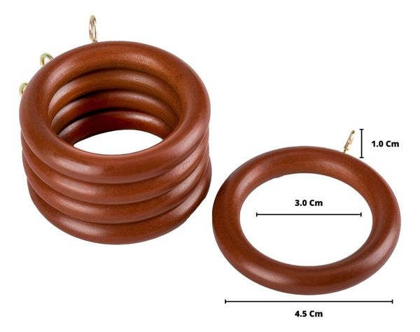 Pack 10 Anillas De Madera Color Chocolate 19 Mm-1
