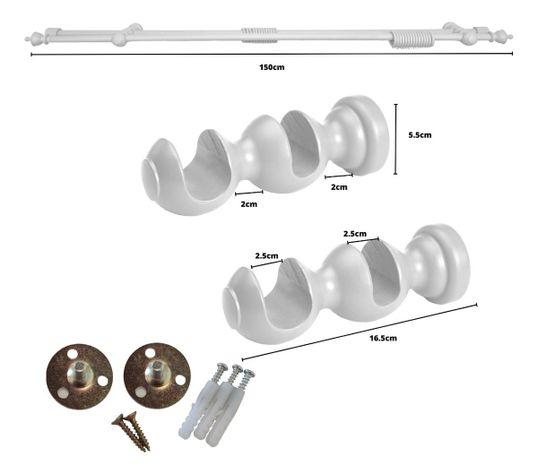 Set Doble De Madera Color Blanco Terminal King X 1.50 Mt-1