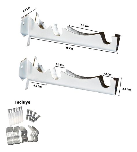 Pack 2 Unidades Soporte Cromado Doble 12 Mm-2