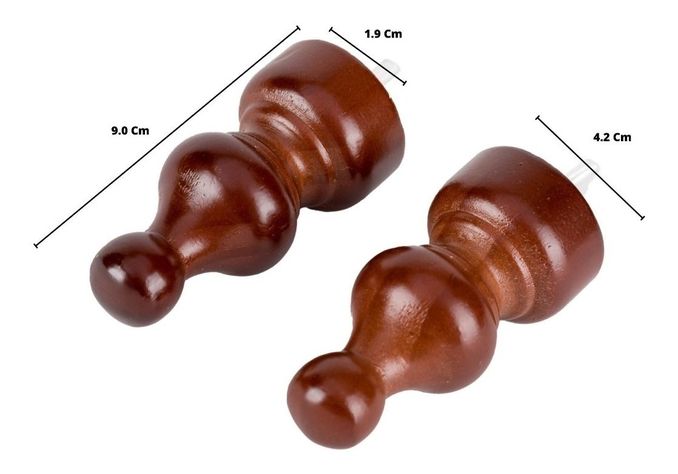 Pack 2 Unidades Terminal Árabe De Madera Chocolate 19 Mm-1