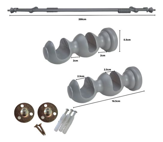 Set Doble De Madera Color Gris Terminal King X 2.00 Mt-1