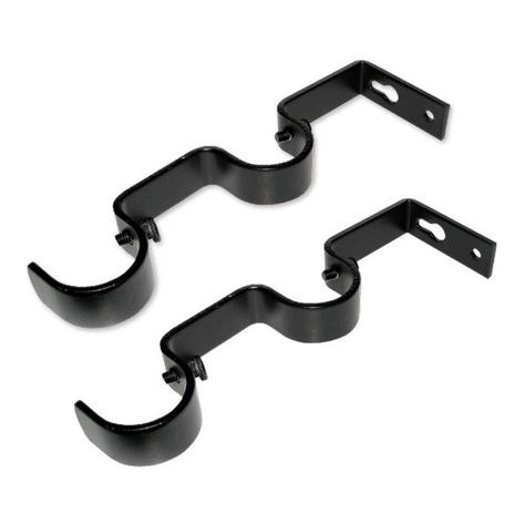 Pack 2 Unidades Soporte Doble Muro De Metal Negro 19/19 Mm-0