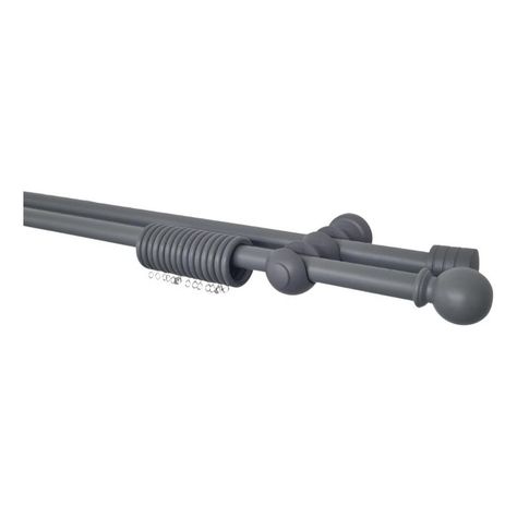 Set Doble De Madera Color Gris Terminal Bola X 2.00 Mt-0