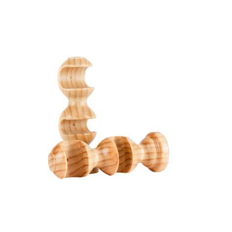 Pack 2 Unidades Soporte Doble De Madera Natural 19/28 Mm-0