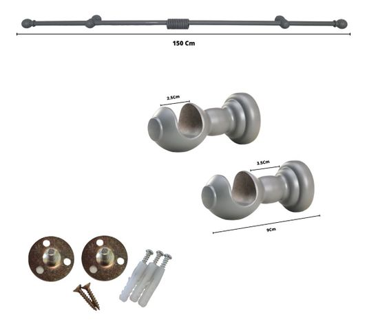 Set Simple De Madera Gris 1.50 Mt Terminal Bola-3