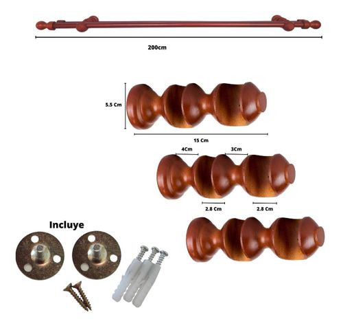 Set De Madera Chocolate 2.00 Mt-5
