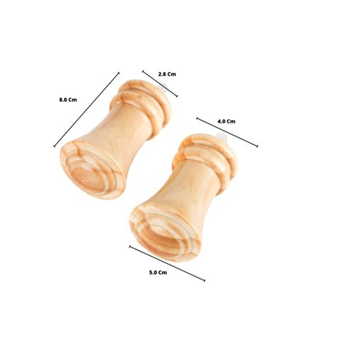 Pack 2 Unidades Terminal Queen De Madera Natural 28 Mm-1