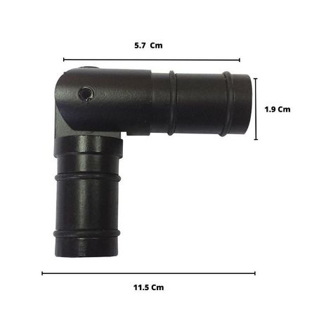 Codo Articulado Negro Para Barras De Cortina 19 Mm-1