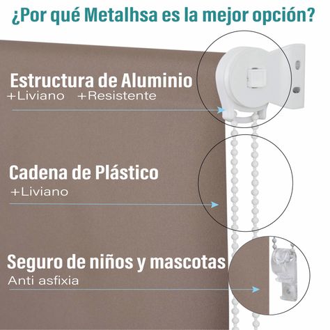 Cortina Roller Blackout Tostado 90 X 250 Cm-3