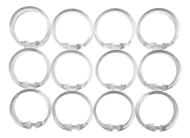 Pack De 12 Ganchos Transparentes Para Cortina De Ducha-1
