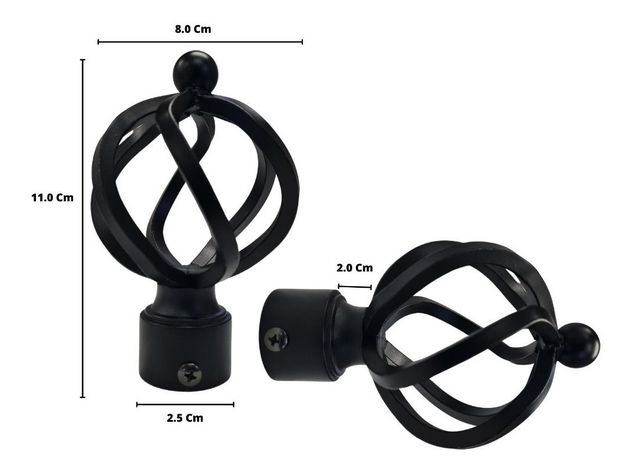 Pack 2 Unidades Terminal Bola Alambre Negro 19 Mm-1
